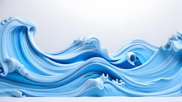 blue color 3d sea wave water landscape background wallpaper