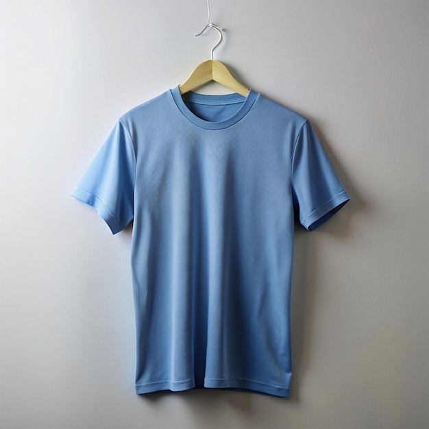 blue color tshirt mockup with white background