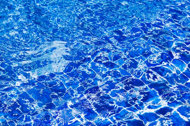 Blue color water in swimming pool rippled background