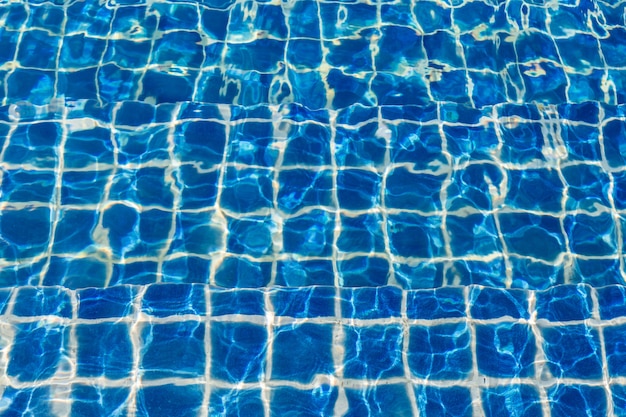 Blue color water in swimming pool rippled background