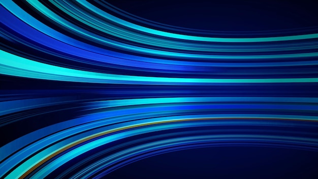 Blue colorful abstract background with moving lines for fiber optic network