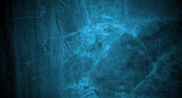 Blue concrete scary for background Dark blue wall halloween background concept Horror cement texture