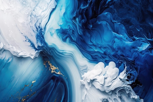 Blue creative abstract hand painted design wallpaper background marble texture