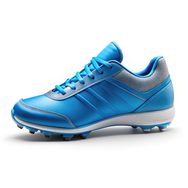 Blue Cricket Shoe Mockup Isolated on White Background Generative AI