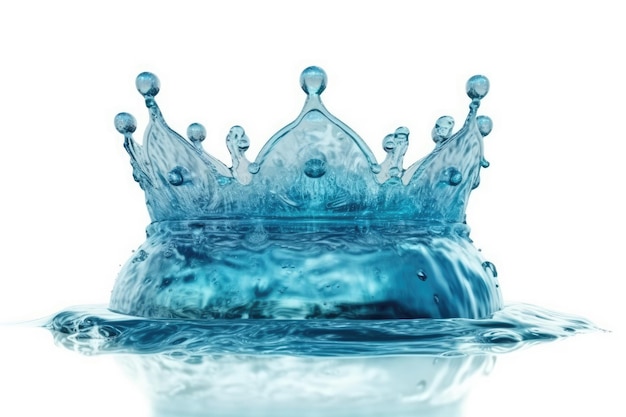 Blue crown floating on top of a calm body of water Generative AI