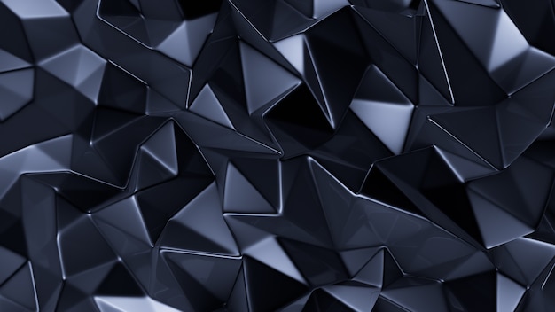 Blue crystal background with triangles. 3d rendering.