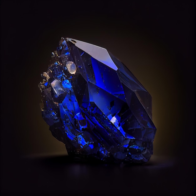 Blue crystal lapis lazuli gem isolated on black background