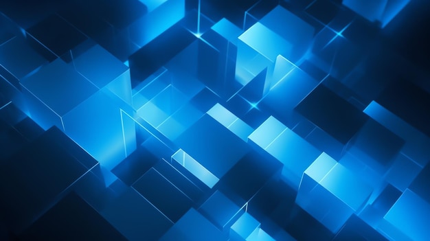 Blue cubes on a black background