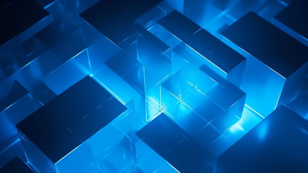 Blue cubes on a black background