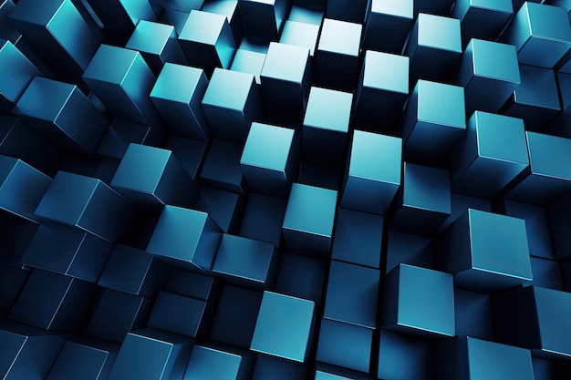 Blue cubes on a dark background