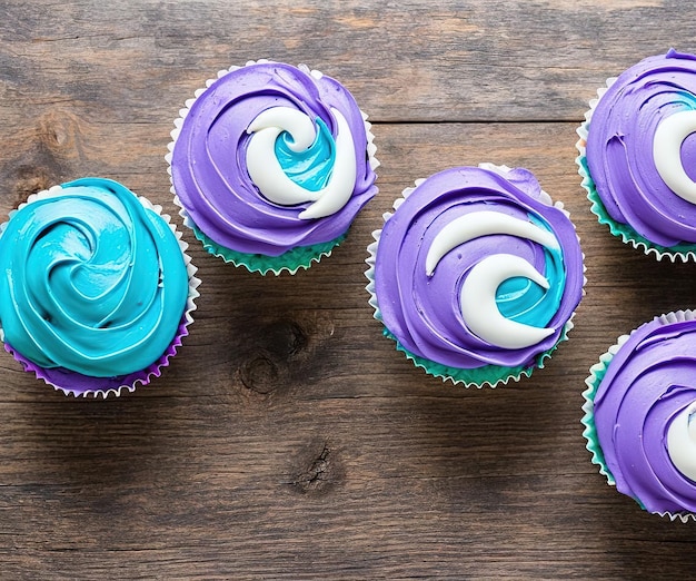 blue cupcakes