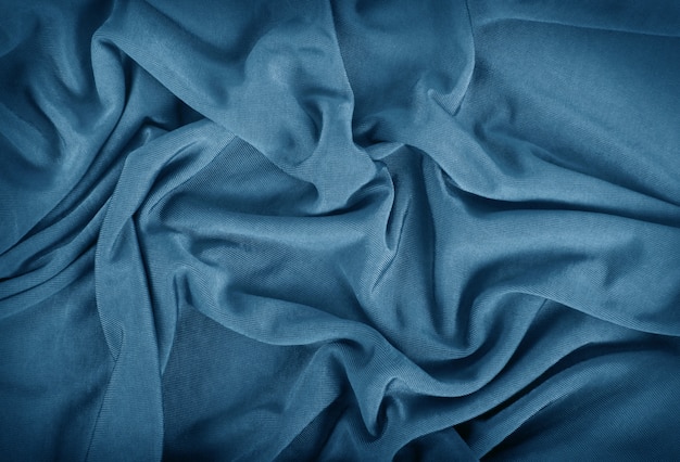 A blue curled cloth background