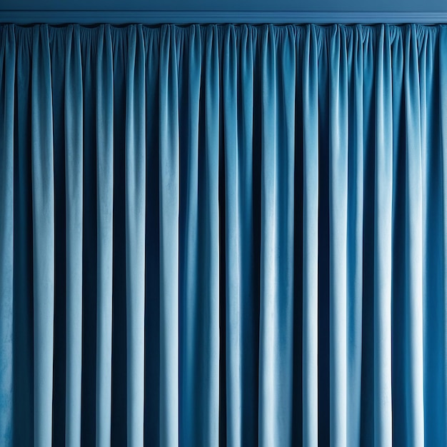 a blue curtain with a white border and a blue background