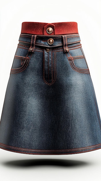 Photo a blue denim skirt with a zipper on the bottom