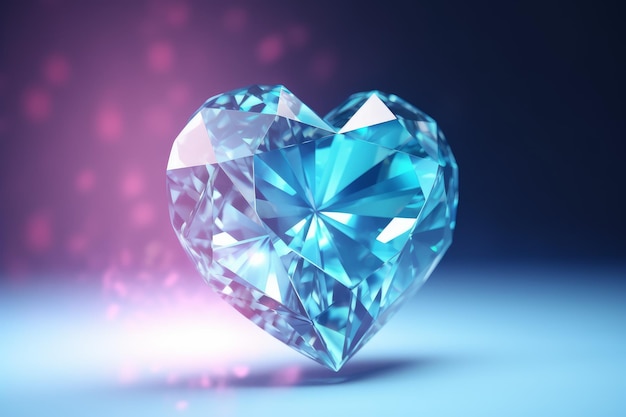 Blue diamond heart Generate Ai