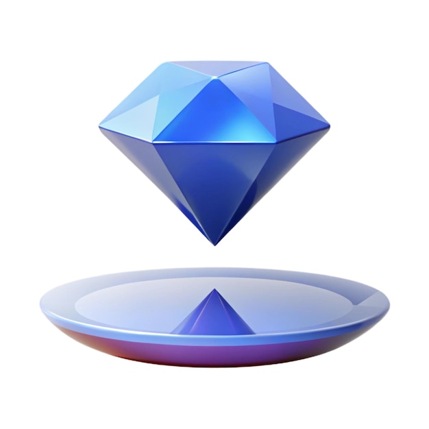 a blue diamond is on a dish with a blue diamond on the top