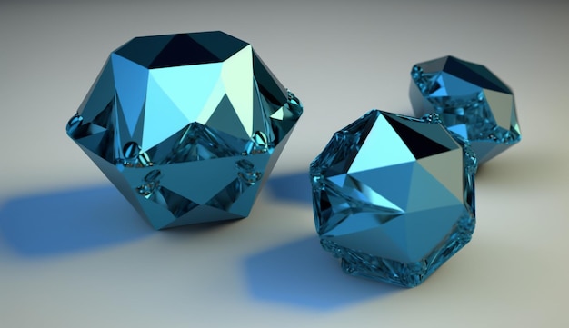 A blue diamond is sitting on a table.