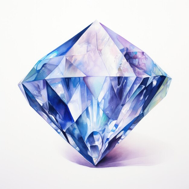 a blue diamond shaped cube with the word diamond on it