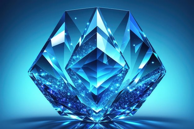 A blue diamond with the word diamond on it