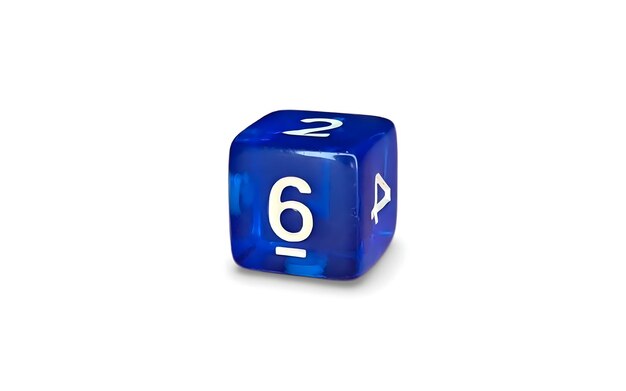 blue dice isolated on white