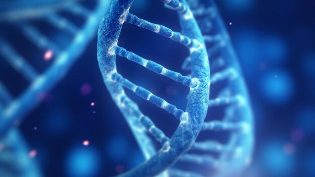 A blue dna strand with the word dna on it