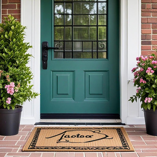 Photo a blue door with a green door that saysjon it