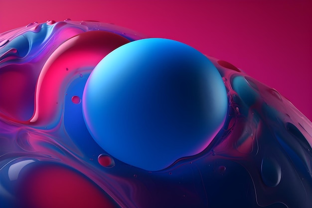 A blue drop of water sits on a red background.