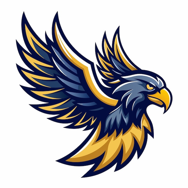 Photo a blue eagle with a gold and blue crest