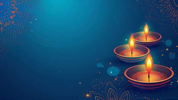 blue Elegant Happy Diwali diwali background for greeting card