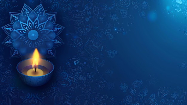 blue Elegant Happy Diwali diwali background for greeting card