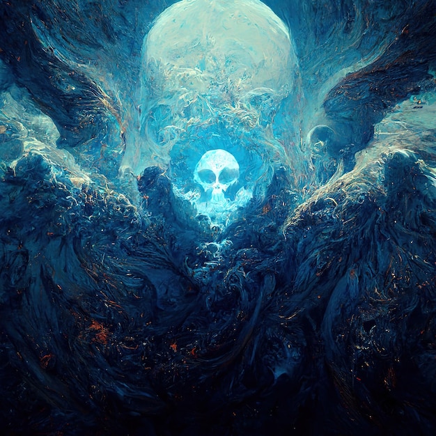 blue evil background