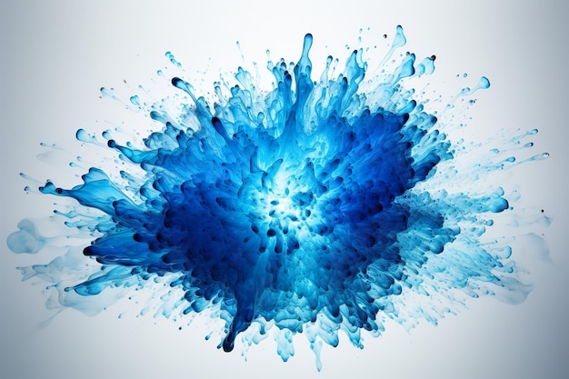 blue explosion light white background generative ai