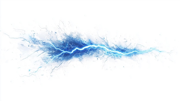 Photo a blue explosion of lightning