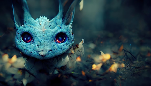 Blue eye dragon monster close up Cave Manupulation with dragon eye