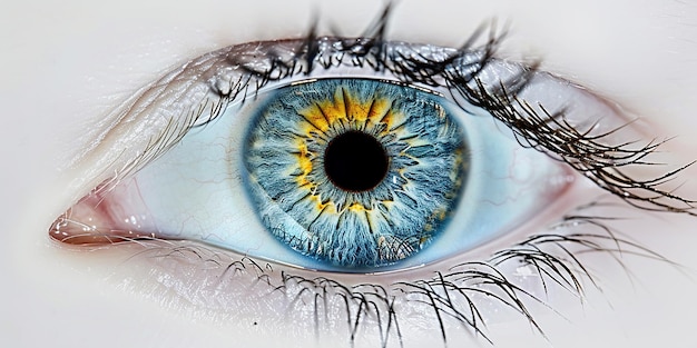 blue eye view white background