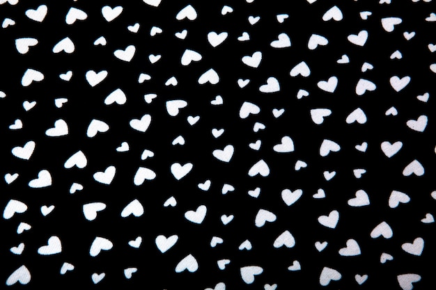 Blue Fabric with Hearts Seamless Pattern