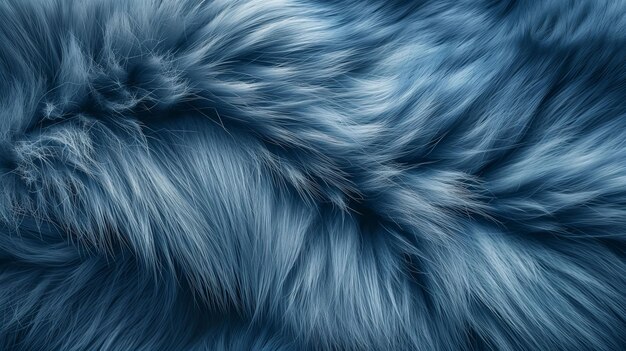 Photo blue faux fur texture closeup