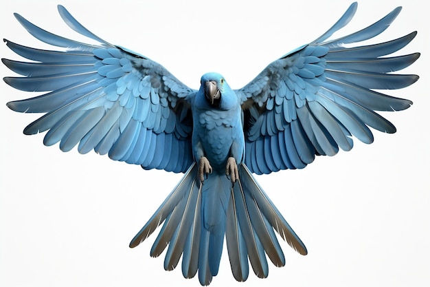 Blue Feathered Parrot Element Generative AI