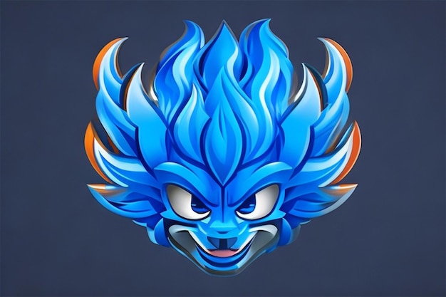 Blue fire mascot logo