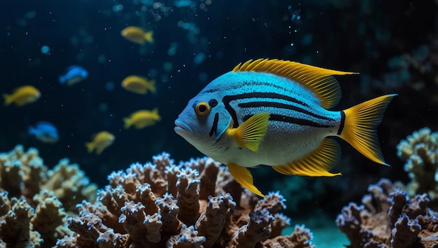 Blue fish underwater