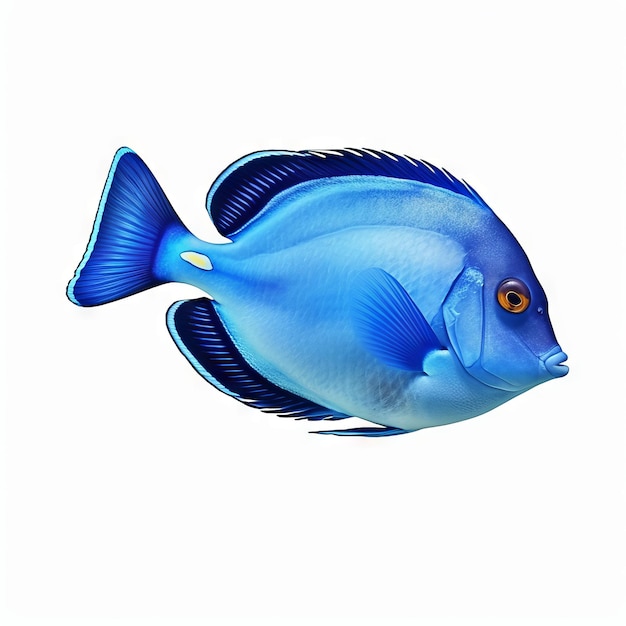 A blue fish with a yellow eye