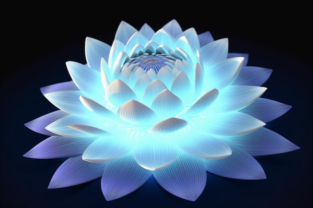 A blue flower on a black background