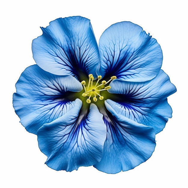 Blue Flower Elevation Isolated on Clear