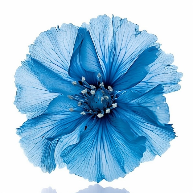 Blue Flower Elevation Isolated on Clear