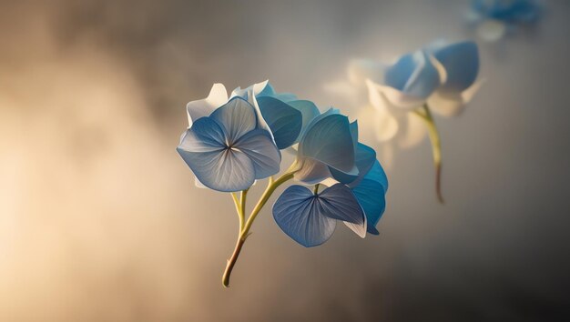 a blue flower with the middle open and the word quot blue quot on the bottom