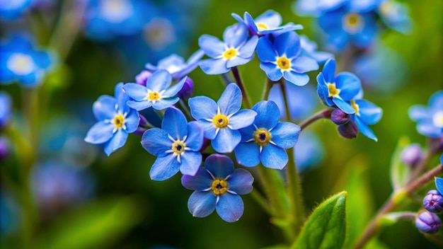 a blue flower with yellow and blue flowers that says quot spring quot