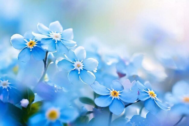 a blue flower with yellow and red flowers in the middle