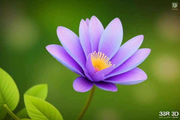 a blue flower with yellow stamens in the middle