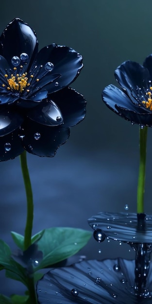 Blue flowers in the dark wallpapers