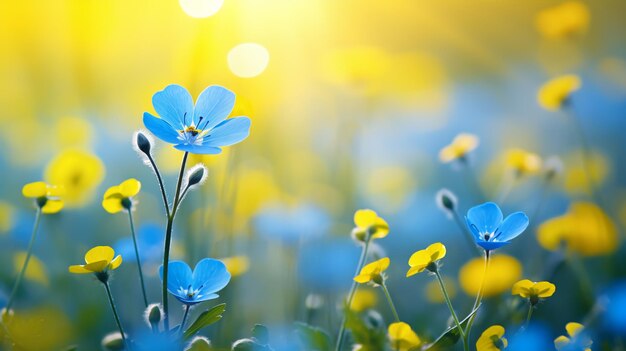 blue flowers in the sun